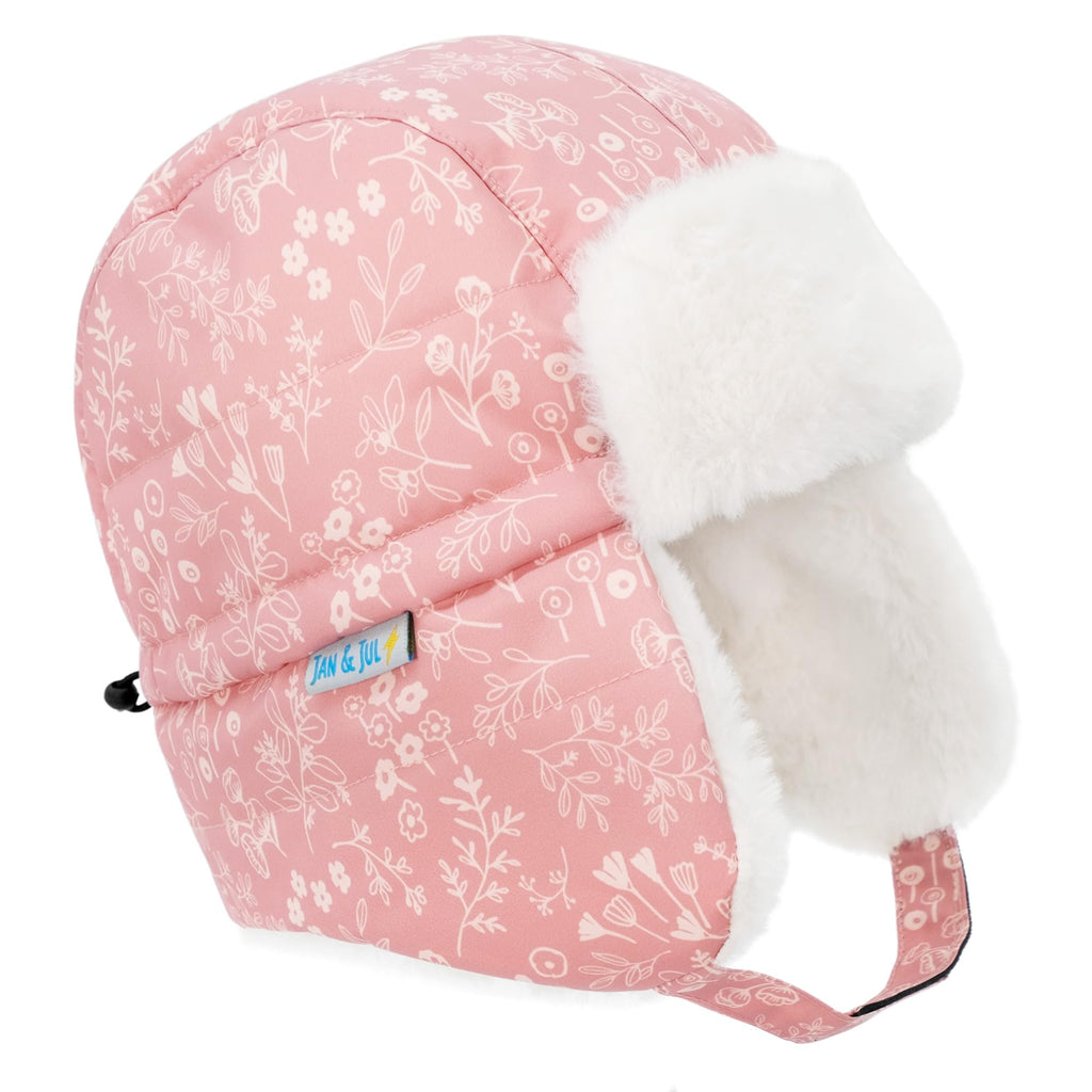 JAN & JUL Toasty-Dry Trapper Hat for Baby and Kids (Prairie Flowers, XL)