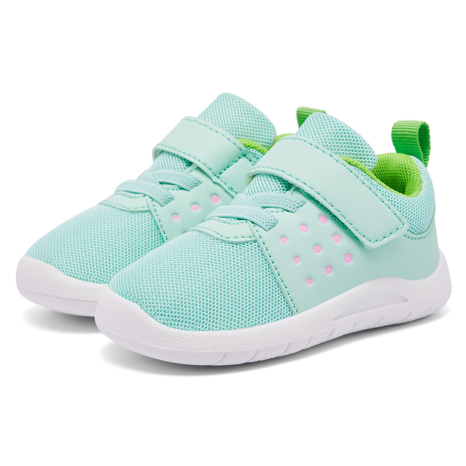 MORENDL Toddler Baby Shoes 0-4 Years Boy Girl Lightweight Breathable Non-Slip Sports Sneakers Running Walking Tennis Barefoot Shoes Mint 9-12Months