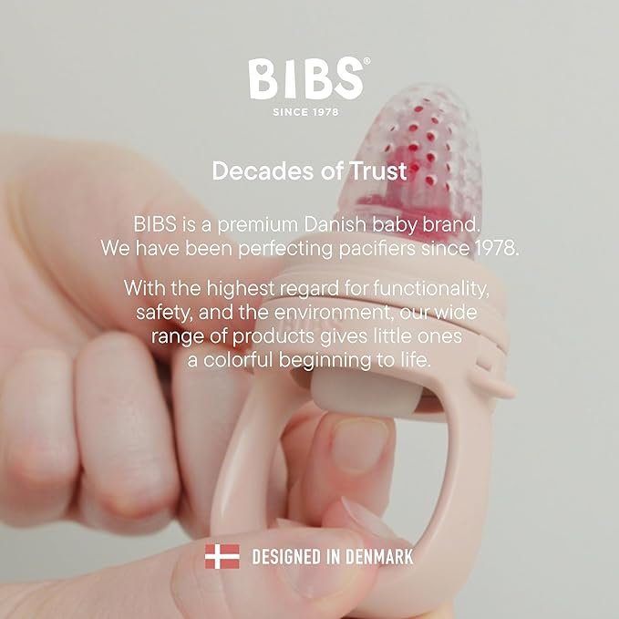 BIBS Baby Feeder with 2 Silicone Nipples, Compatible with Freezer Tray, Easy-Grip, BPA-Free - Ideal for Teething & Self-Feeding, 4+ Months - Sage