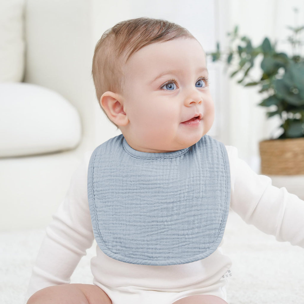 Bearmoss Baby Bibs for Drooling and Teething 100% Cotton Muslin Bibs