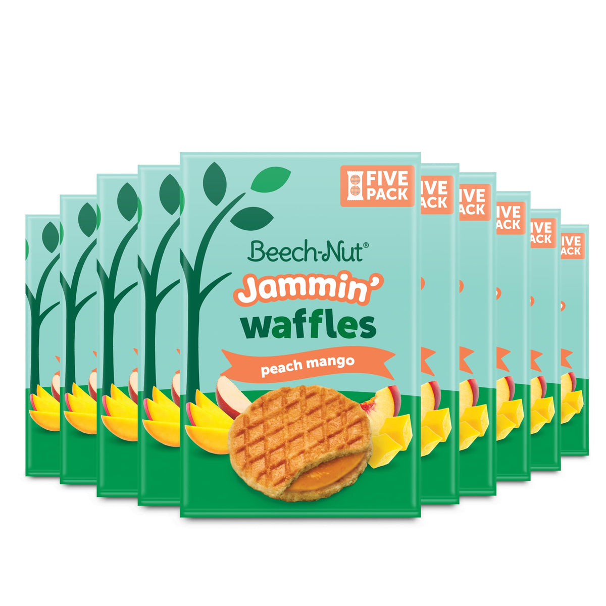 Beech-Nut Toddler Snacks, Mini Waffles with Hidden Veggies, Butternut Berry, Non-GMO, 3.2 oz Bag (7 Pack)