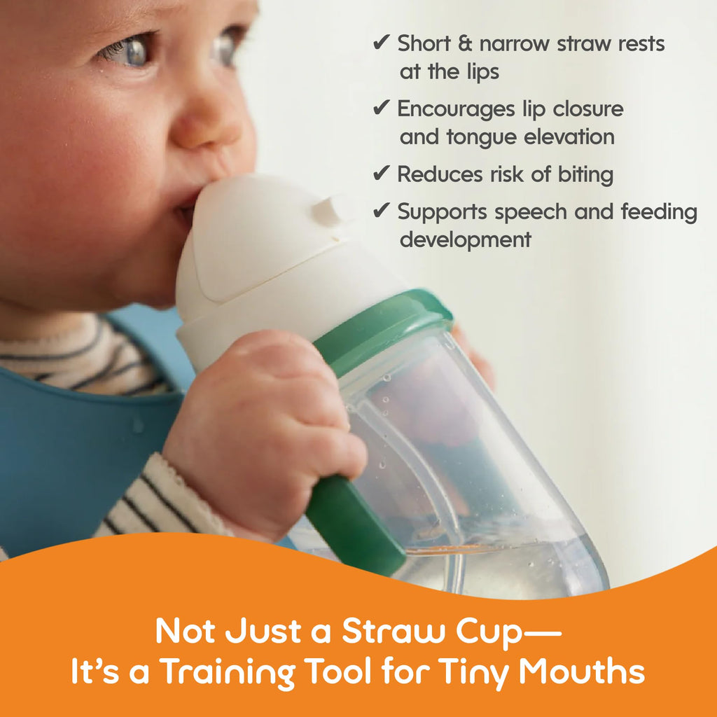 NumNum Baby Straw Cup Weighted Sippy Cup 6-12 Mo, 1-Pack Orange