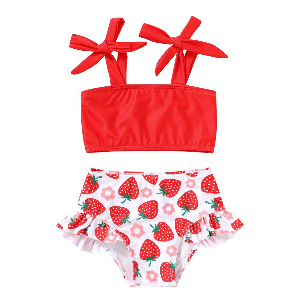 YOUNGER TREE Toddler Girls Two Pieces Swimsuit Color Block Stripe Swimwear Summer Beach Bathing Suit (Pink 2-3T)