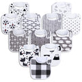 Benoxine Baby Bibs Soft and Absorbent Organic Cotton Bandana Bibs Set for Boys Girls Newborn Unisex Plain Colors 3-36 Months 12 Pcs