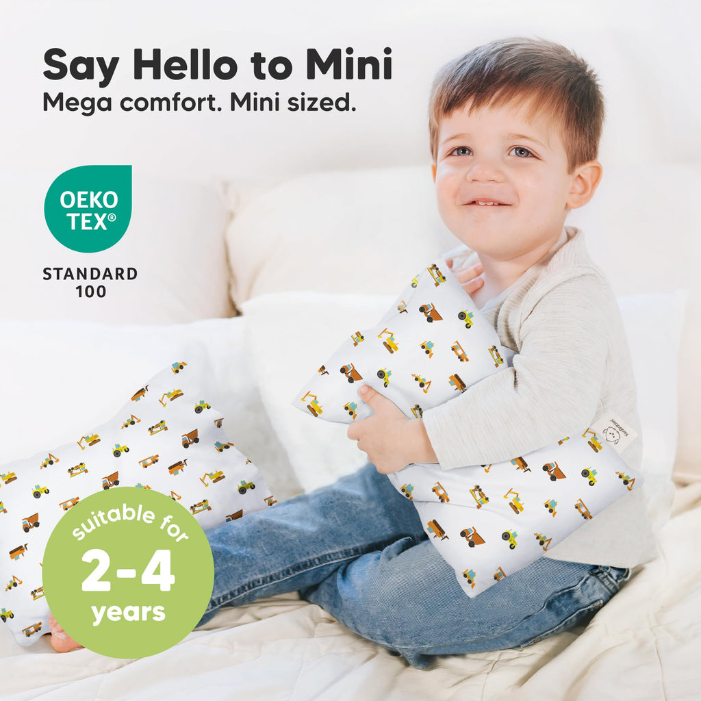 Mini Toddler Pillow with Pillowcase, 9x13 My Dreamy Pillow (Construction)