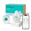Willow Go Wearable Breast Pump, Hands Free Double Electric Breast Pump, Wireless In-Bra Design with 15 level Hospital Grade Suction, includes 24mm & 21mm Flanges & 5oz Reusable Containers, App enabled