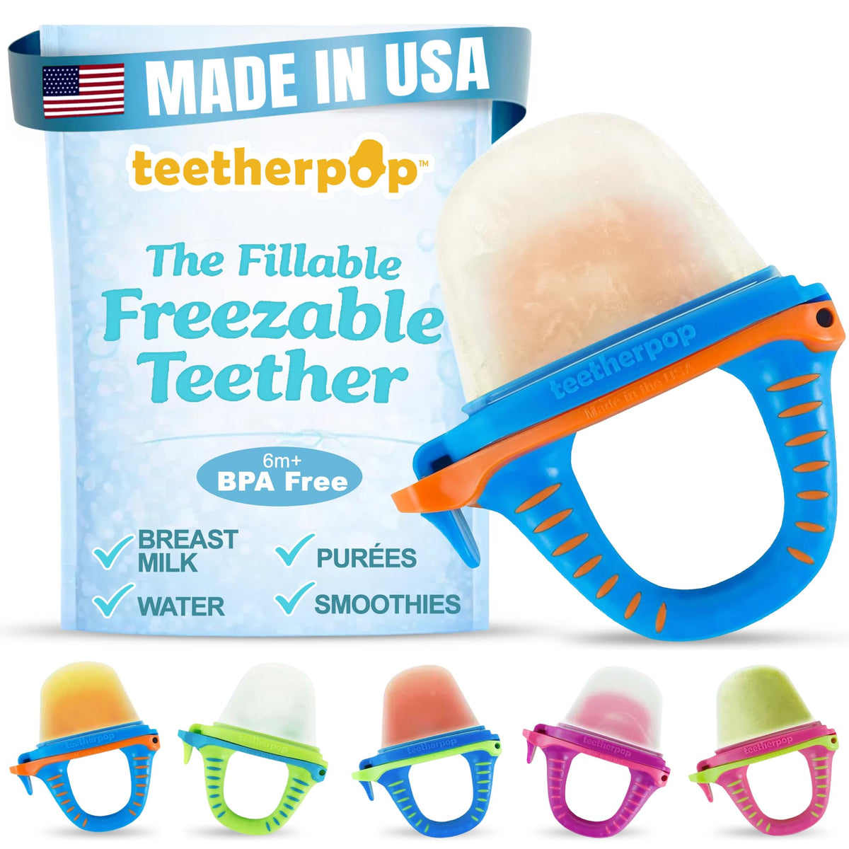 Fillable Freezer Teethers for Babies – Made in USA Teething Pacifier
