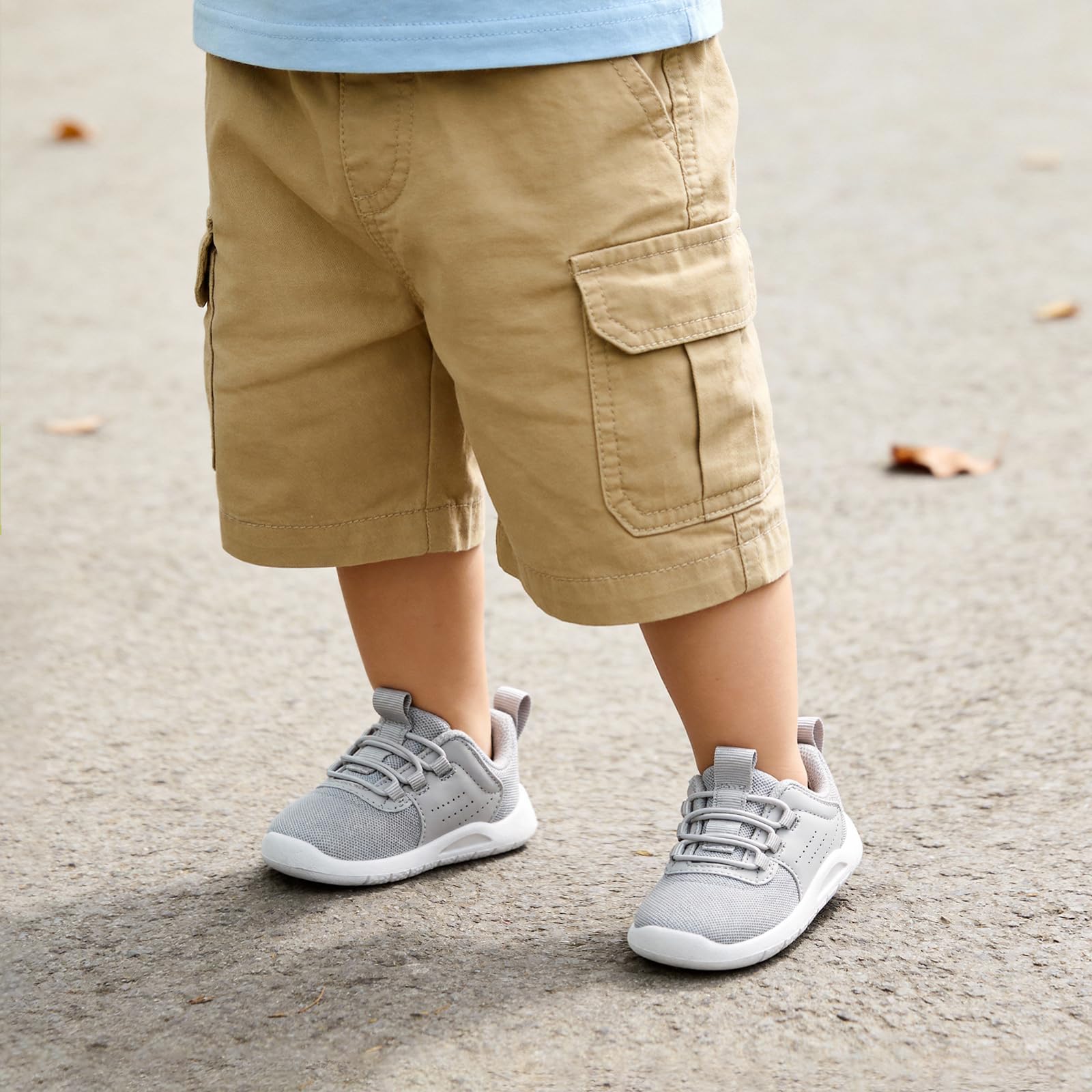 MOREND Toddler Shoes Baby First Walking Shoe Infant Non-Slip Breathable Sneakers Boys & Girls Tennis Shoes Grey