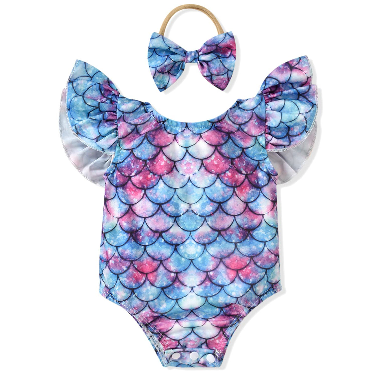 HIHA Toddler Girl Swimsuit Bathing Suit Ruffle One Piece Swimwear Sunsuit Watermelon 3-4T