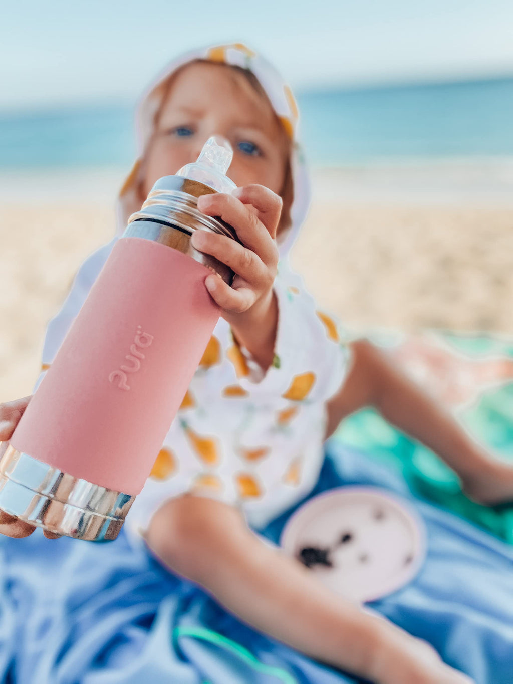 Pura Baby & Toddler 9oz Stainless Steel Sippy Bottle - Plastic-Free, Fast Flow Rose