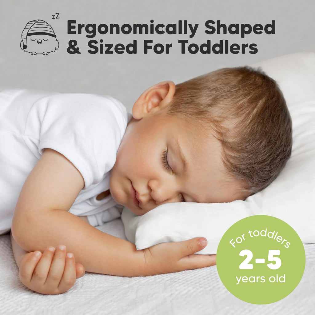 KeaBabies 1pk Toddler Pillows 2 Year Old to 5,13x18 Kids Pillow(Soft White)