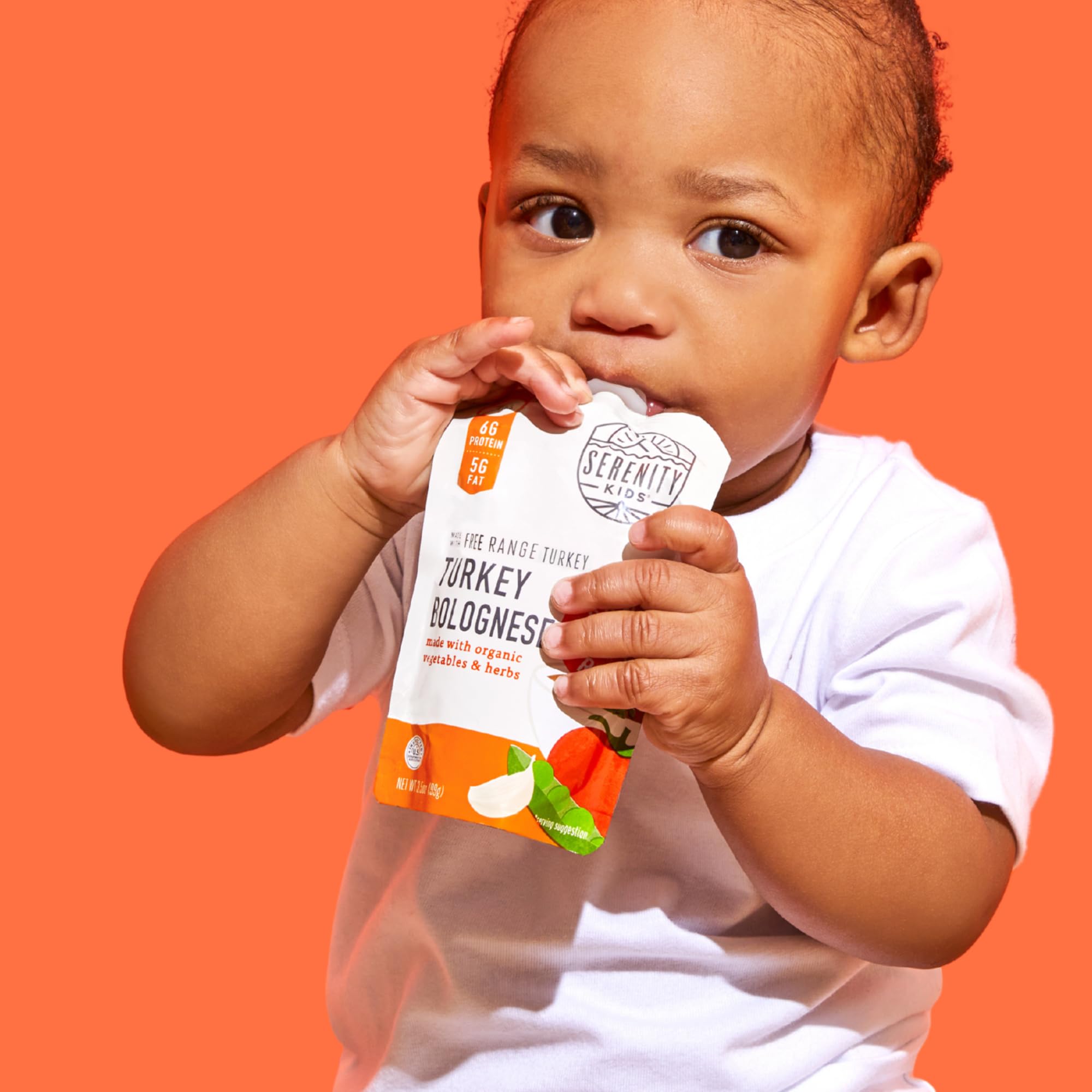 Serenity Kids Turkey Bolognese Baby Food Pouches, Organic, 3.5 Oz, 12 Pack