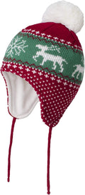 LANGZHEN Toddler Kids Infant Winter Hat,Earflap Knit Warm Cap Fleece Lined Beanie for Baby Boys Girls