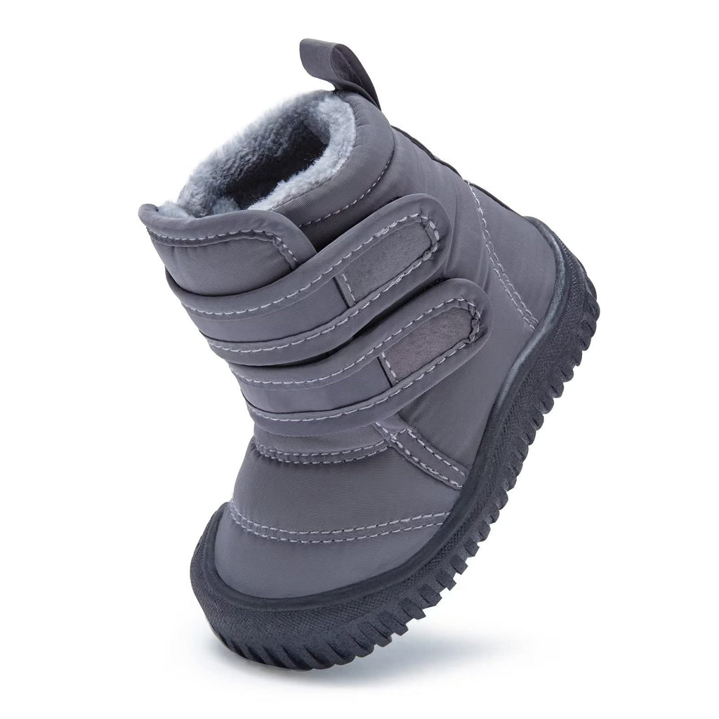 BMCiTYBM Baby Snow Boots Boys Girls Winter Infant Shoes Anti-Slip 6 9 12 18 24 Months Faux Fur Grey Size 18-24 Months Toddler