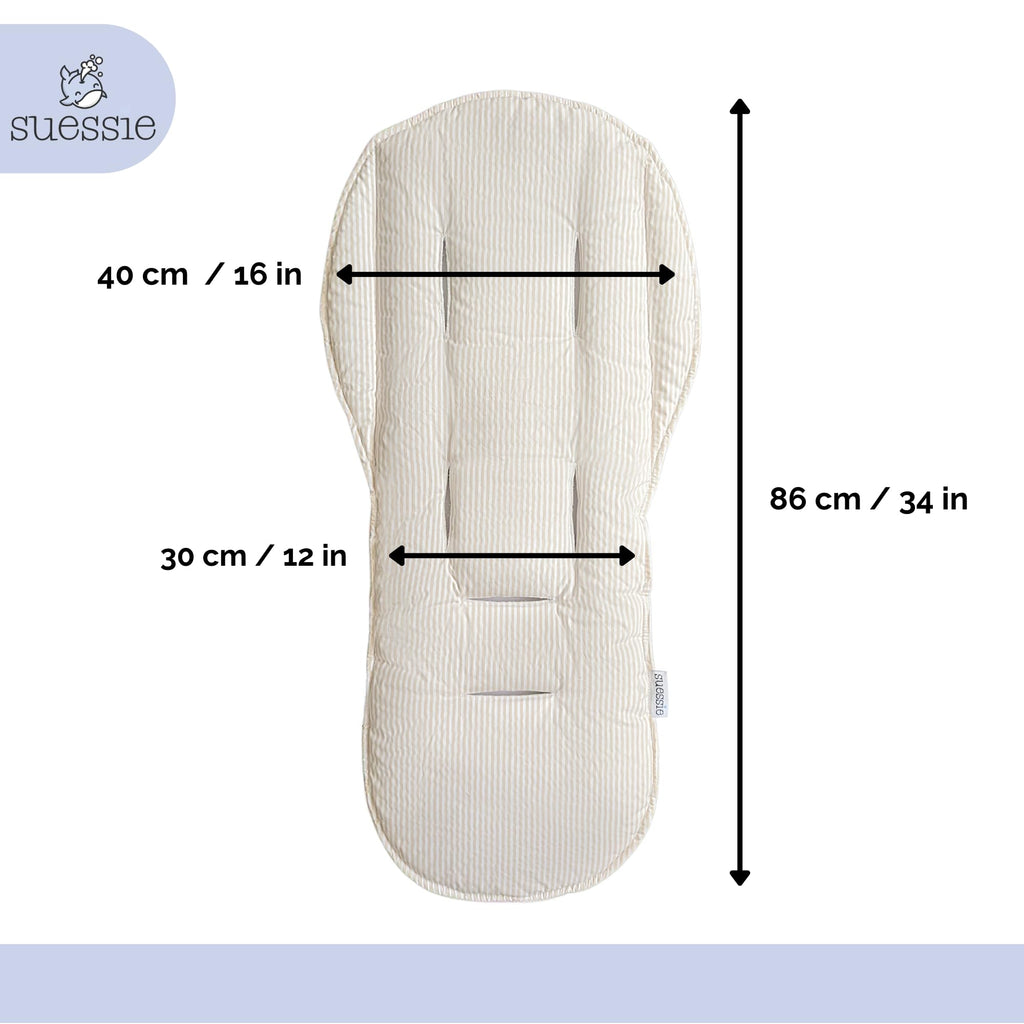 Suessie Stroller Liner - Universal and Reversible Seat Insert, Sand Stripe
