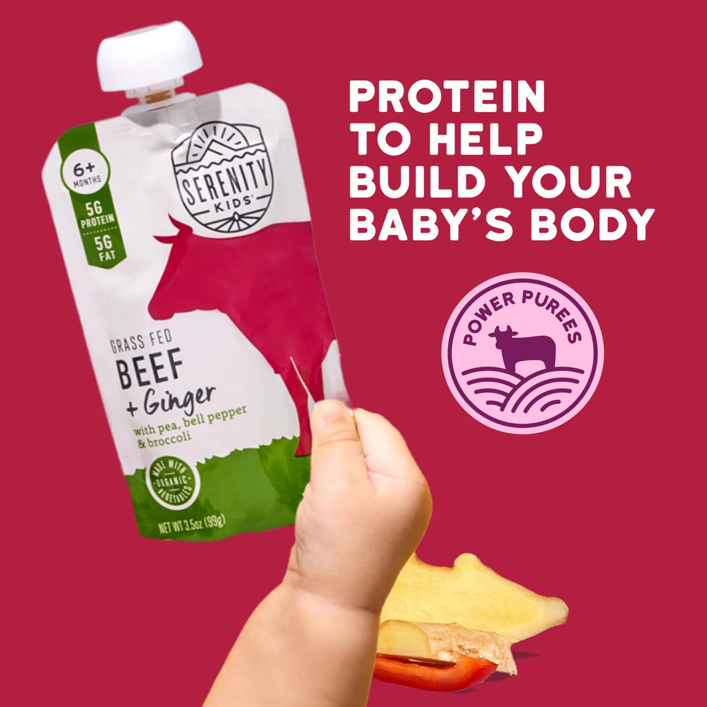 Serenity Kids Organic Baby Food Pouches, Beef & Veggie, 3.5 Oz, 12 Pack