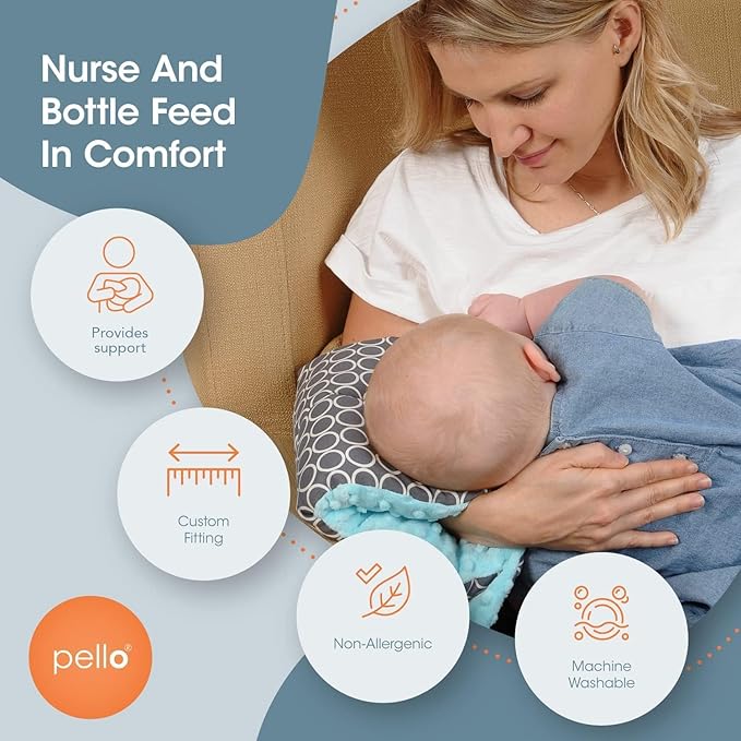 Pello Comfy Cradle Nursing Arm Cushion, Breastfeeding and Bottle Feeding, Travel-Friendly and Washable, Reversible Nursing Cushion for Newborn - Parent (Cedar, L/XL)