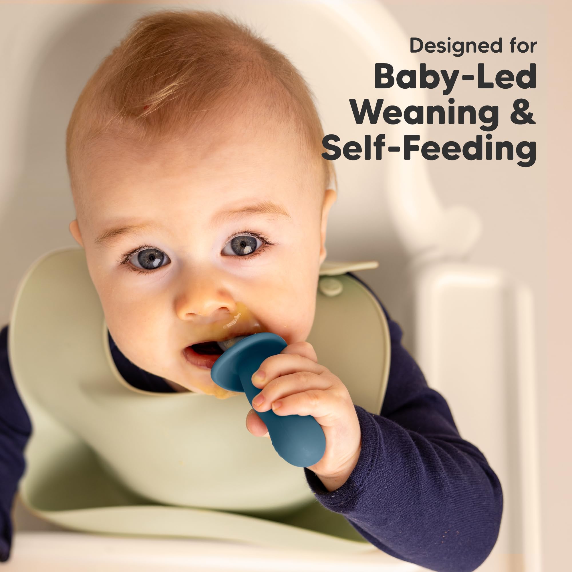 KeaBabies 4-Pack Silicone Baby Spoons and Forks Set BPA-Free (Valiant)