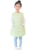 Plie Kids Painting Apron – Waterproof Art Smock for Toddlers & Preschoolers, Messy Play, Baking, Crafts, Cooking, Sensory Activities, Mealtime (Ages 1–10), Green Orange (37-M)