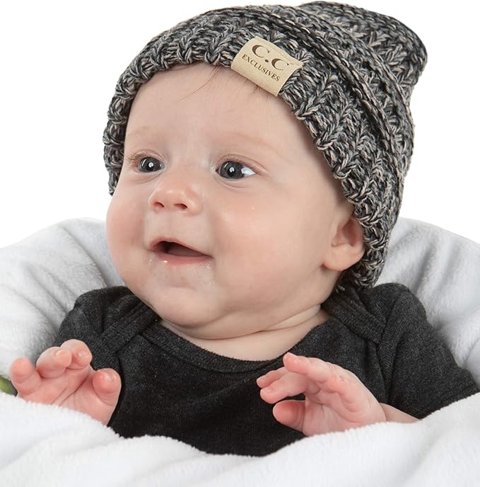 Funky Junque Baby Winter Hat – Cute Newborn Hats, Cozy Warm Infant Beanie, Soft Knit Stocking Stuffer for Babies 0–12 Months