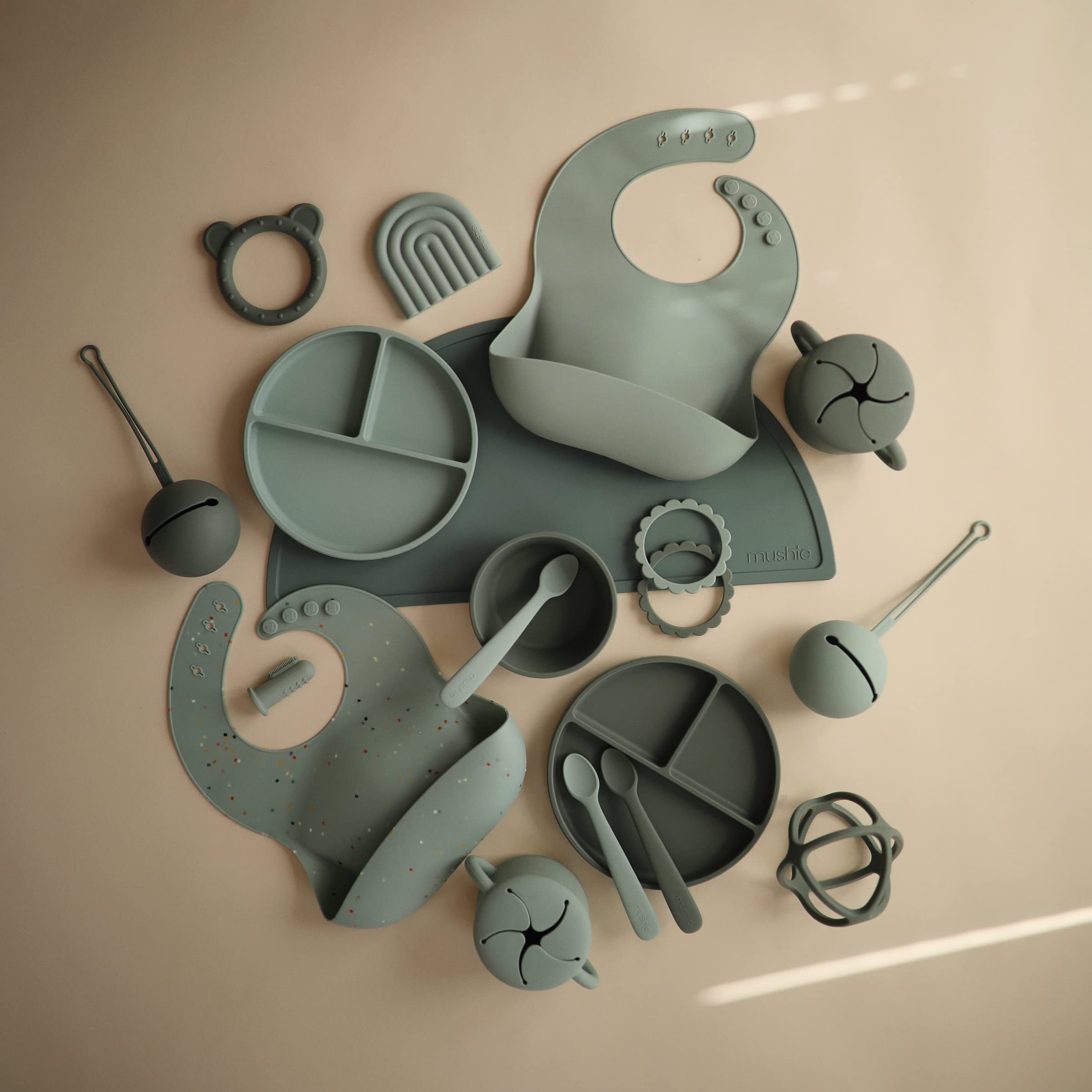 mushie Silicone Placemat for Kids | BPA-Free Non-Slip Design (Cambridge Blue)