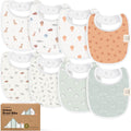 KeaBabies 8-Pack Organic Baby Bibs for Drooling and Teething (Wilderness)