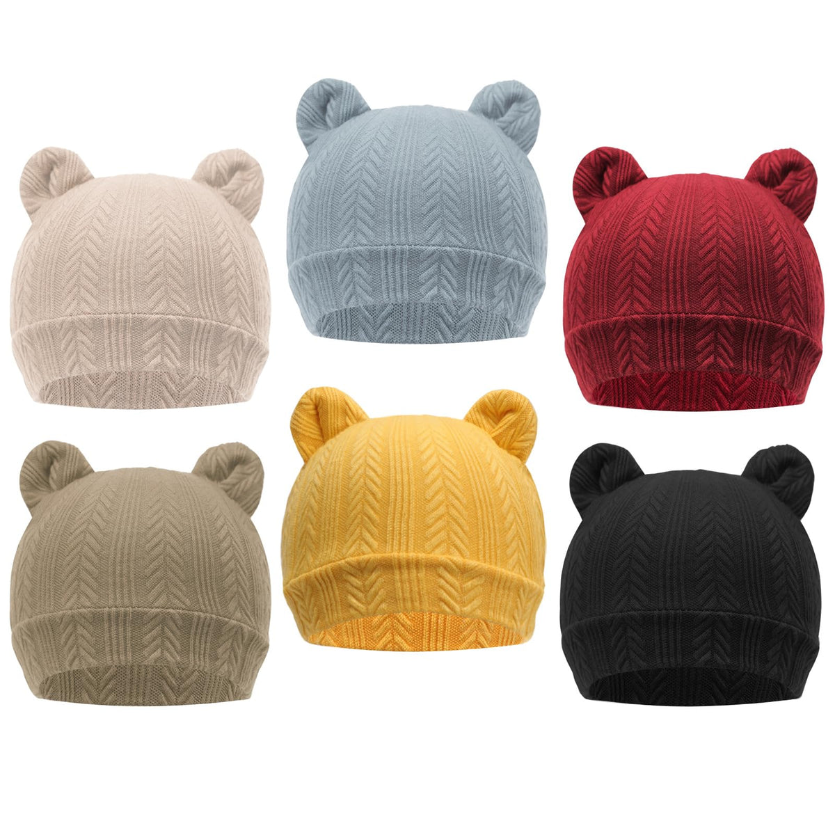 DRESHOW BQUBO Newborn Baby Hats Bear Ears Preemie Cute Caps Baby Boy Girl Infant Hospital Beanie for Preemie-3 Months
