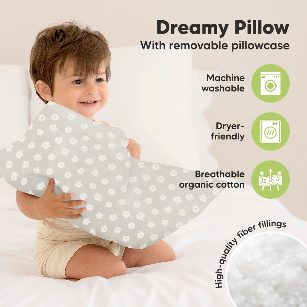 Toddler Pillow with Pillowcase, 13x18 My Little Dreamy Pillow (Meadow)