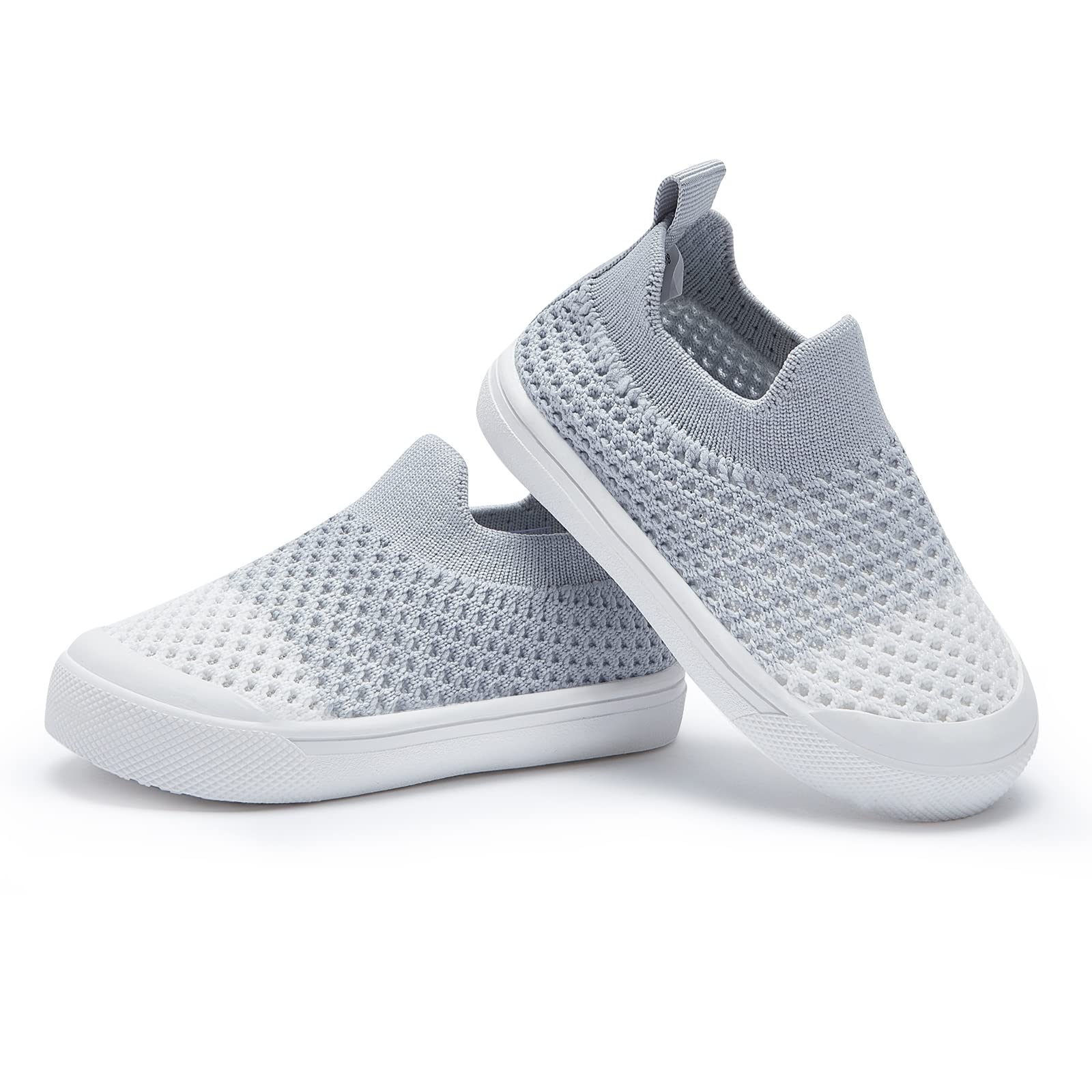 BMCiTYBM Toddler Walking Shoes Baby Boy Girl Barefoot Sneakers Grey Size 8