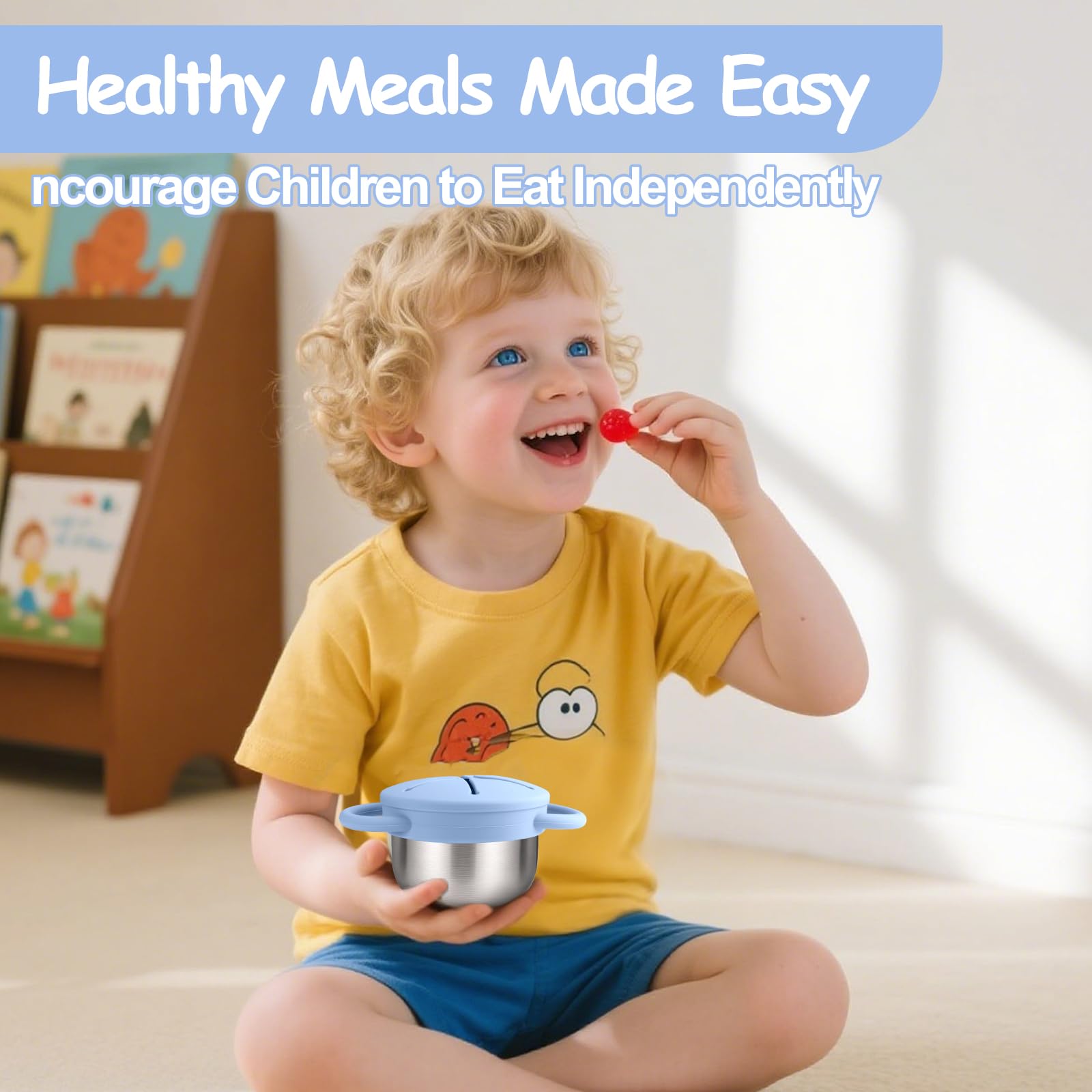 Mity rain 2PCS Stainless Steel Snack Containers for Toddlers
