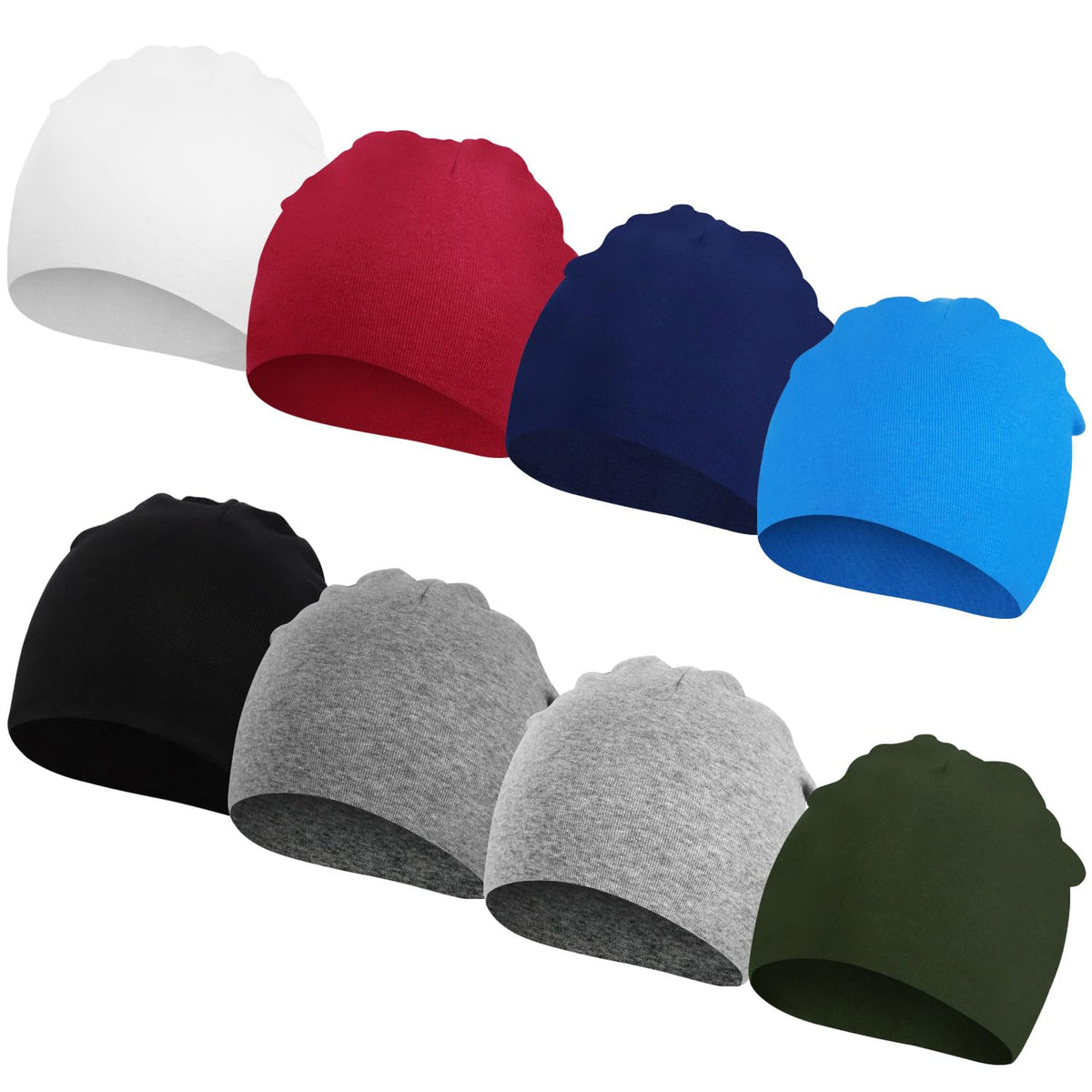 DRESHOW BQUBO 8 Pack Baby Newborn Hats Infant Toddler Kid Hats Soft Nursery Beanie Unisex Beanie Hat for Boys Girls 0-6 Years