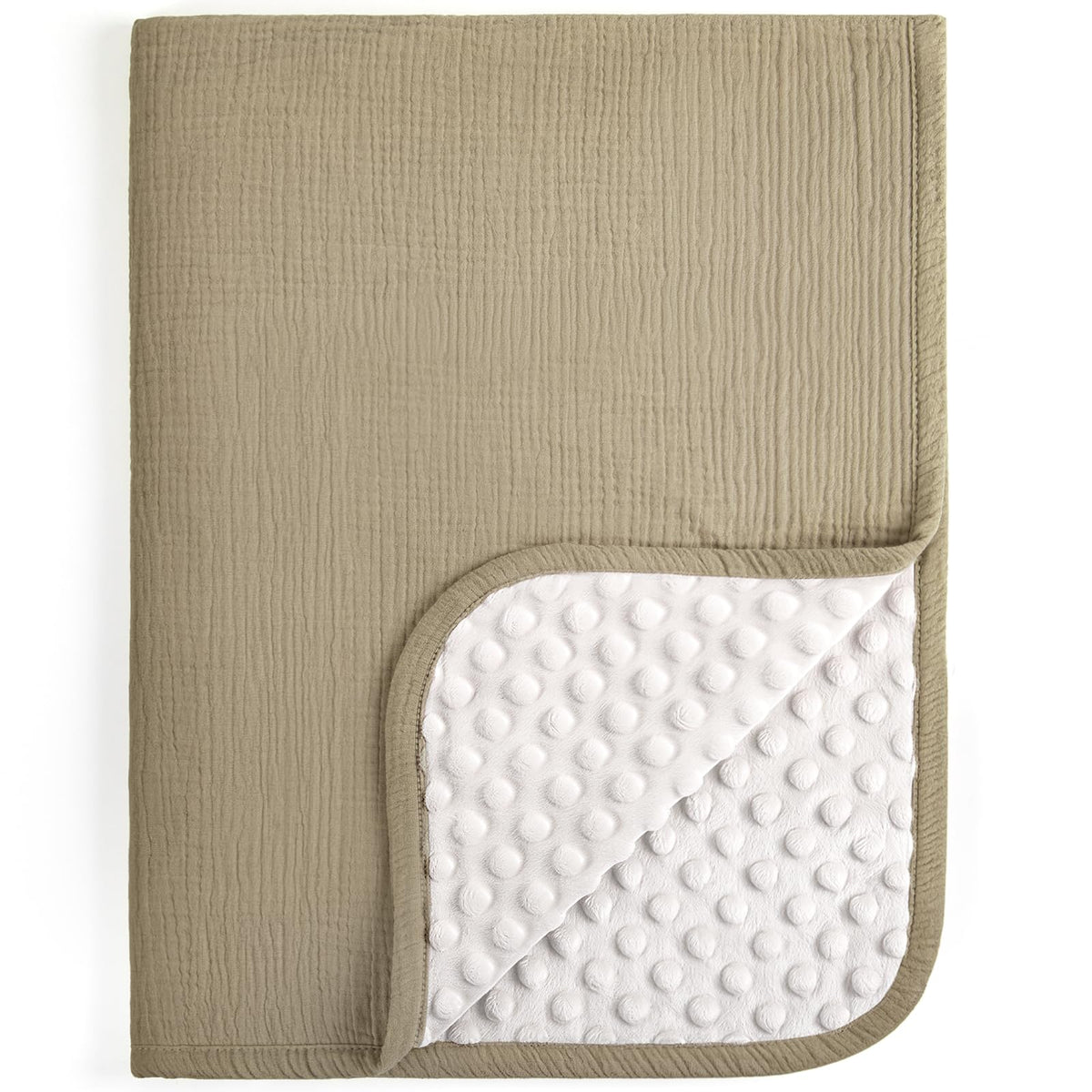 lulumoon Baby Blanket for Boys Girls: Muslin Cotton & Dotted Fleece Minky