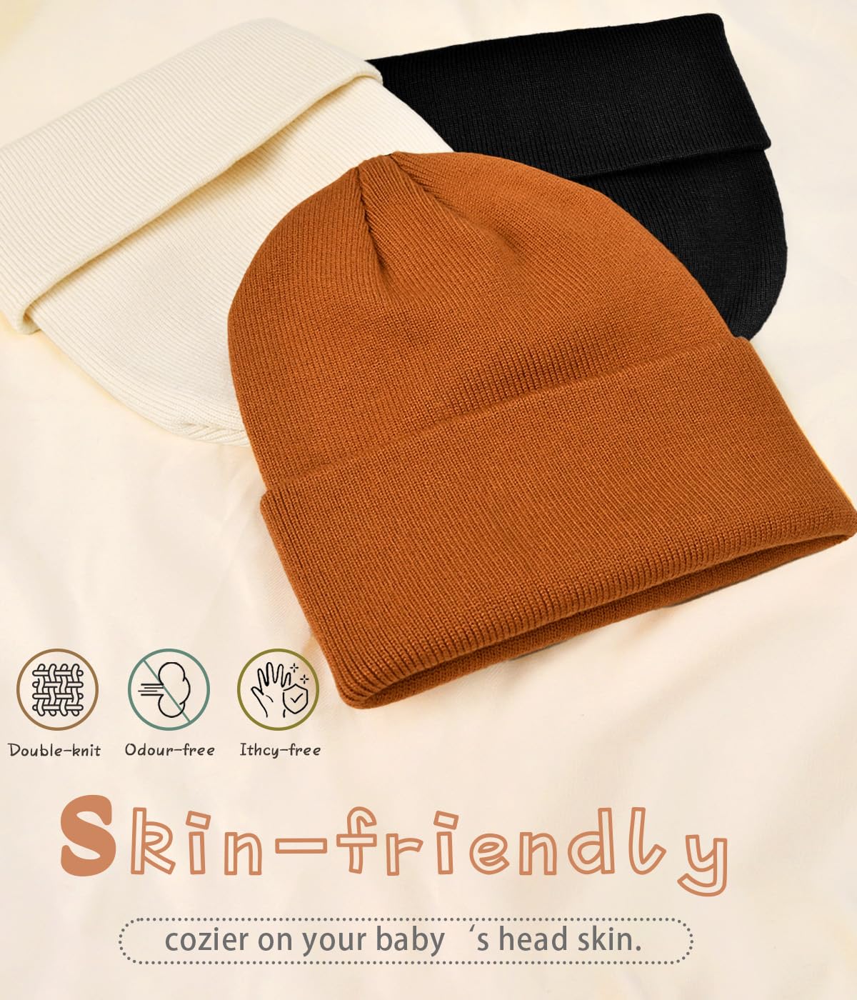 Rosoz Toddler Beanie Boys Girls Baby Knit Warm Beanies Kids Children Winter hat Caps