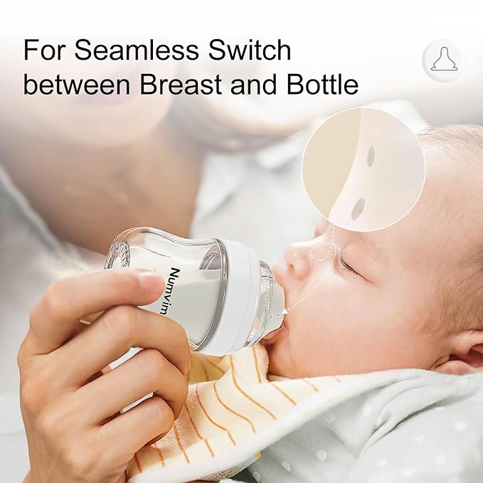 Natural Glass Baby Bottles Gentle & Extra Slow Flow, Newborn Breastfeeding Bottle with Anti Colic Nipple for 0 Months Babies, 3 Packs (Yellow (8 Ounce), 1 Count (Pack of 3))