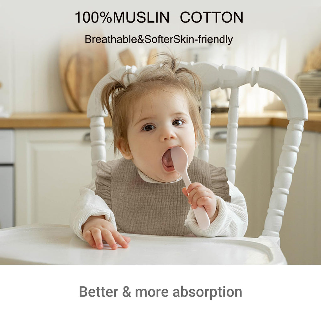 NISXABEBE Baby Muslin Bibs,6 Pcs Drool Bandana Bibs for Baby Girl Drooling and Teething,Soft and Absorbent Cotton for Newborn Toddler