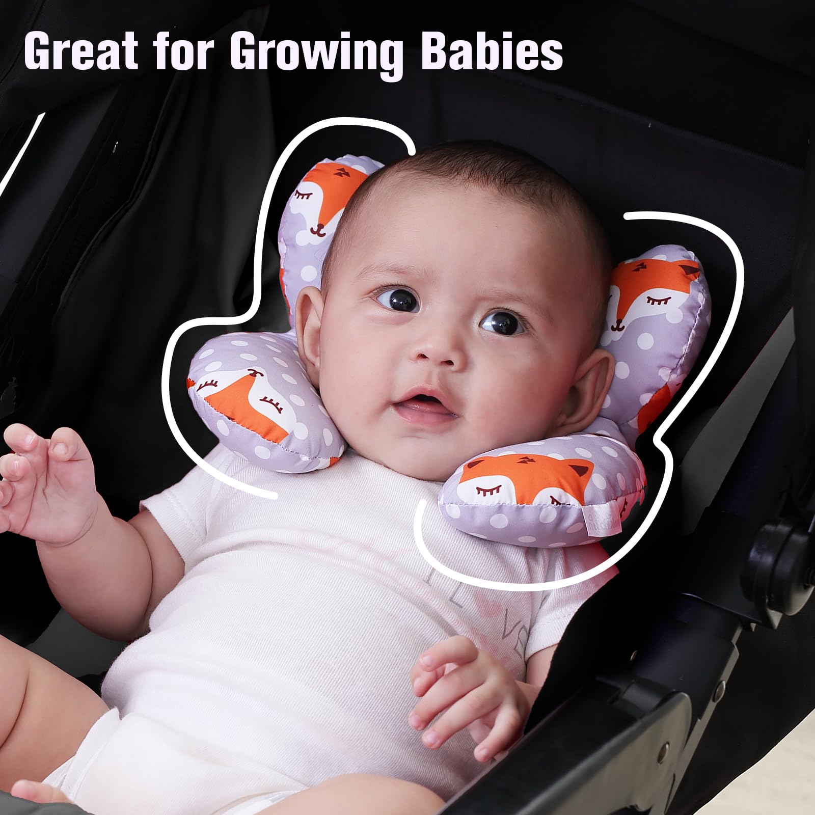KAKIBLIN Baby Neck Pillows for Car Seat, Baby Head Support Pillow