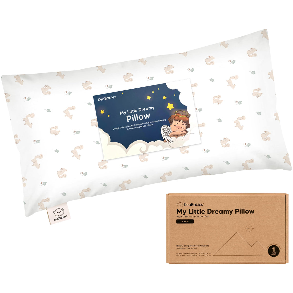 Mini Toddler Pillow with Pillowcase, 9x13 My Dreamy Pillow, Jungle Green
