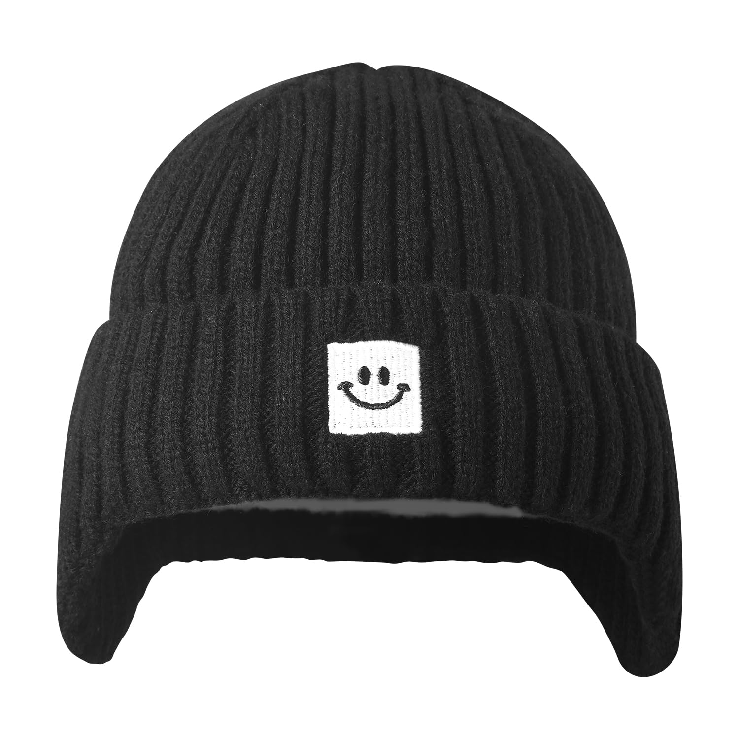 MaxNova Knit Ski Hat 3-8T Black/White 2 Pack