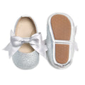 Soft Sole Leather Silver Baby Shoes - Infant Baby Walking Shoes Moccasinss Rubber Sole Crib Shoes(Silver,9-12Months Infant)