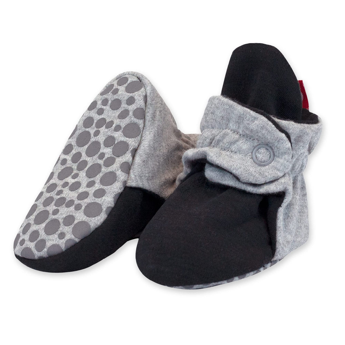 Zutano Organic Cotton Baby Booties With Gripper Soles, Soft Sole Stay-on Baby Shoes, Mushrooms, 18M