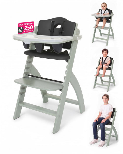 Abiie Beyond Junior Convertible Wooden High Chair with Removable Tray