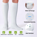 LEVSOX Viscose Made from Bamboo Compression Socks for Pregnant Women 20-30 mmHg Knee High Cute Funny Mens Supports Socks for Nurses, Medical, Travel and Flight, Black, White, Wheat, Grey