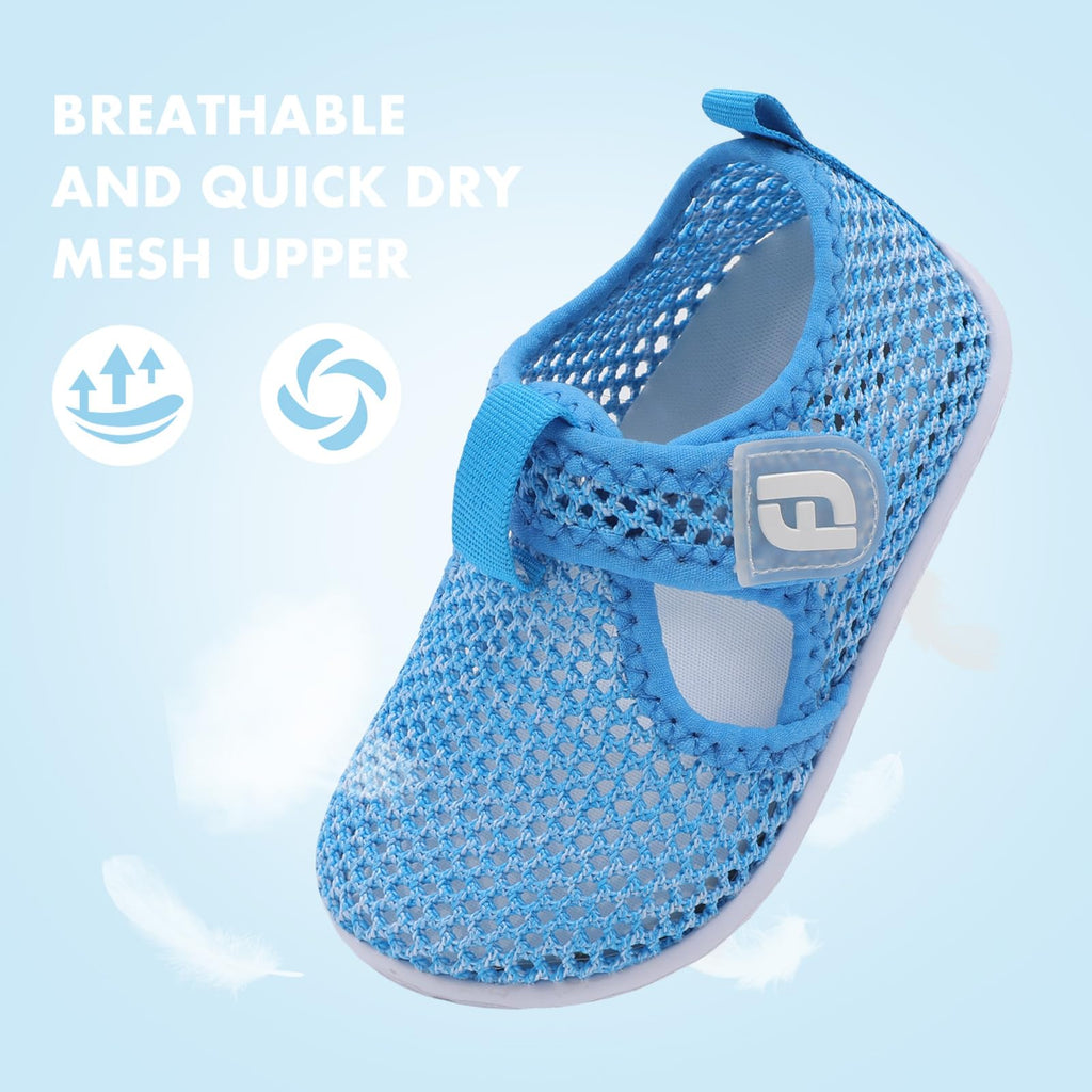 JOINFREE Water Shoes Unisex-Child Boys Girls Athletic Walking Sneakers Slip on Shoes for Kids Mesh Blue 2.5-3 Years Toddler