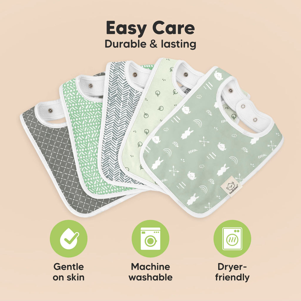 KeaBabies 8-Pack Organic Baby Bibs for Boys, Girls Drool Bibs (Nordic)