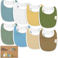 8-Pack Organic Baby Bibs for Boys, Girls - Soft Cotton Drooling and Teething Bibs for Baby Girl & Boy, Extra Absorbent, Easy To Clean & Put On for Toddler, Newborn, Infant 0-24 Months (Daybreak)