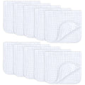 Comfy Cubs Muslin Burp Cloths 20x10" 10 Pack, Baby Burp Cloths - White