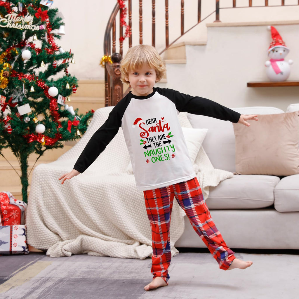 Awoscut Family Christmas Pajamas Matching Pajamas for Family, Xmas PJs Sets Holiday Sleepwear(&q-14, Kids, 6 Years)