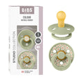 BIBS Colour Pacifier, 0-6 Months, 2-Pack, Round Nipple, Jasmine Sage