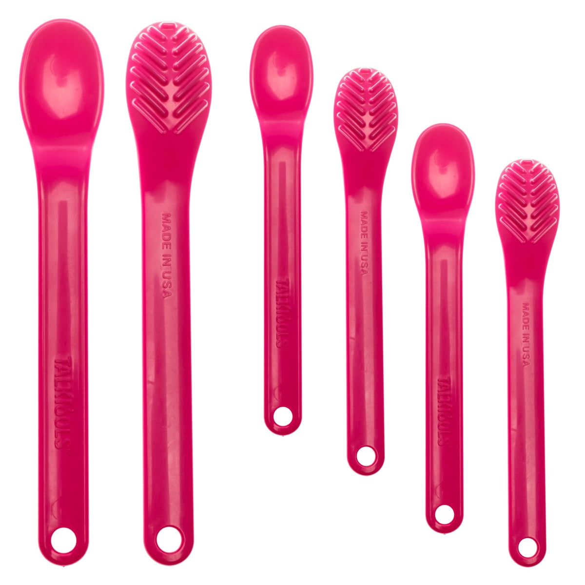 TalkTools Smooth Spoons - Self-Feeding Oral Motor Therapy for Lip Closure & Oral Awareness, Kids, Toddlers & Adults, Sensory Feeding Aid | Magenta, 6-Pack