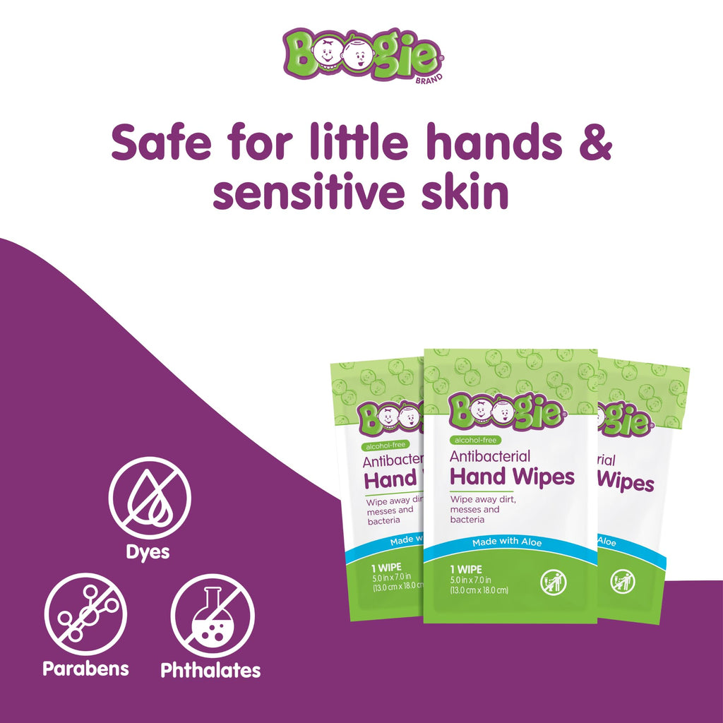 Boogie Wipes - Antibacterial Hand Wipes - 60 Count